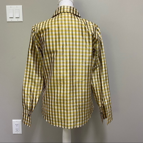 Linda Allard Ellen Tracy Check Silk Shirt - Picture 3 of 6